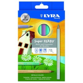 Lápices de Colores Metálicos Lyra Super Ferby C/12 Piezas